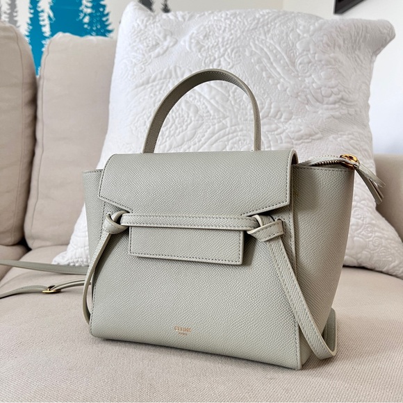 Celine Nano Belt Bag in Grained Calfskin Pastel Green 2021 Brand New - Picture 11 of 14